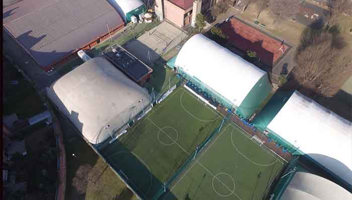 Lombardia Uno | Affitto Campi da Calcio, Calcetto, Beach Volley, Beach Tennis, Foot Volley e Paddle Padel a Milano | immagine Palauno aerea