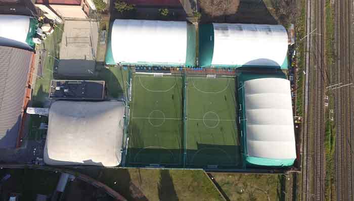 Lombardia Uno | Affitto Campi da Calcio, Calcetto, Beach Volley, Beach Tennis, Foot Volley e Paddle Padel a Milano | immagine Palauno aerea