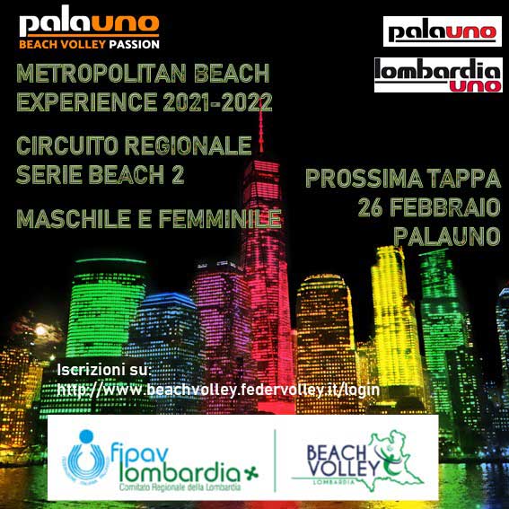 Beach Volley Milano Tappa B2 del torneo nazionale FIPAV 26 febbraio 2022 Palauno Milano