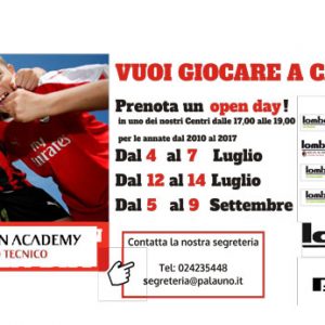 Lombardia Uno | Affitto Campi da Beach Volley, Beach Tennis, Foot Volley a Milano | immagine Open Day Calcio Gratuiti 2022