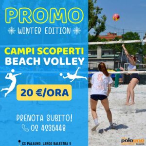 Lombardia Uno | Milan Club Calcio, Beach Volley, Tennis, Beach Tennis, Foot Volley, Ginnastica Artistica e Personal Training a Milano e in Lombardia. | immagine promo inverno beach volley