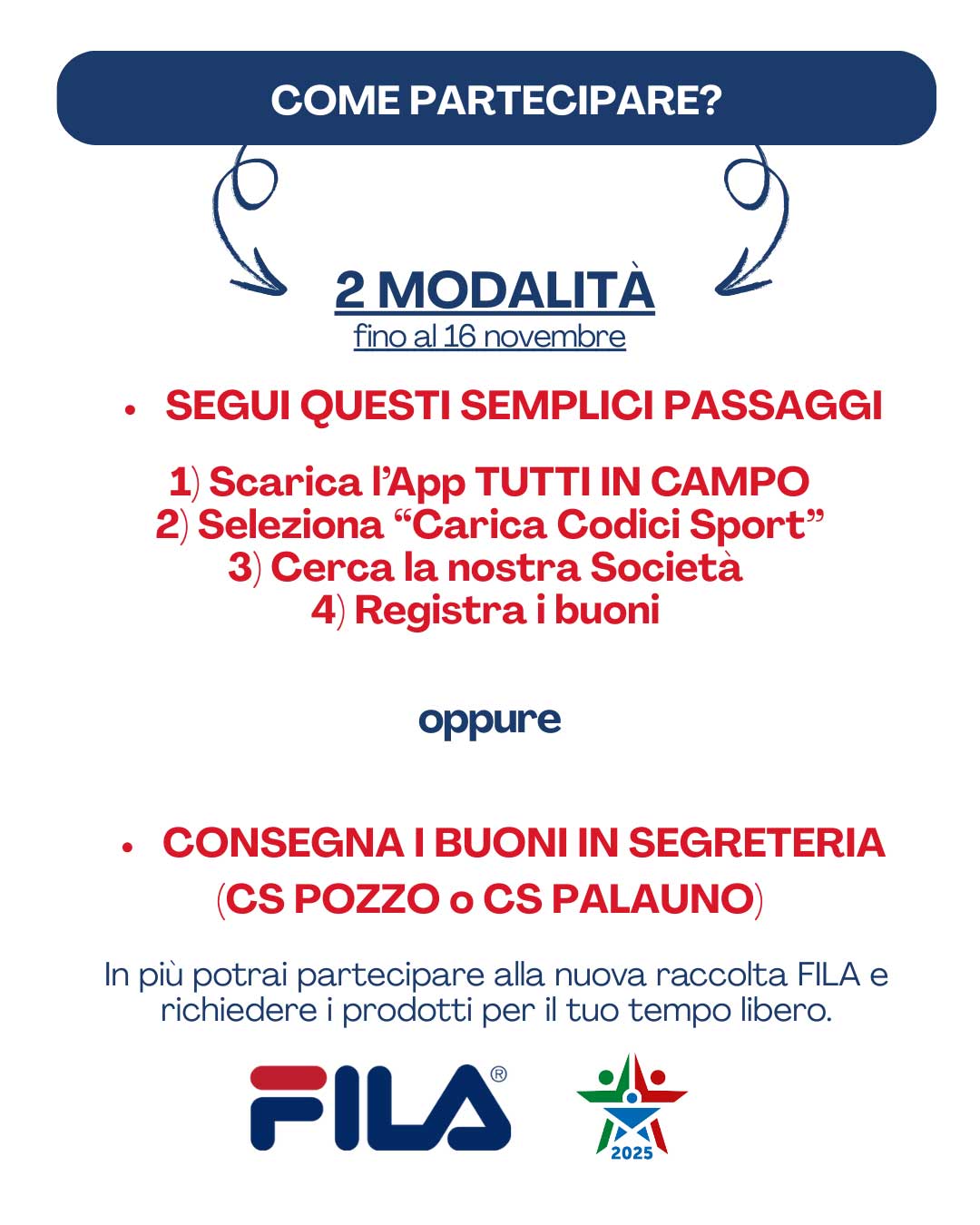 Tutti insieme per lo sport raccolta buoni scuola Esselunga 2025 locandina promo