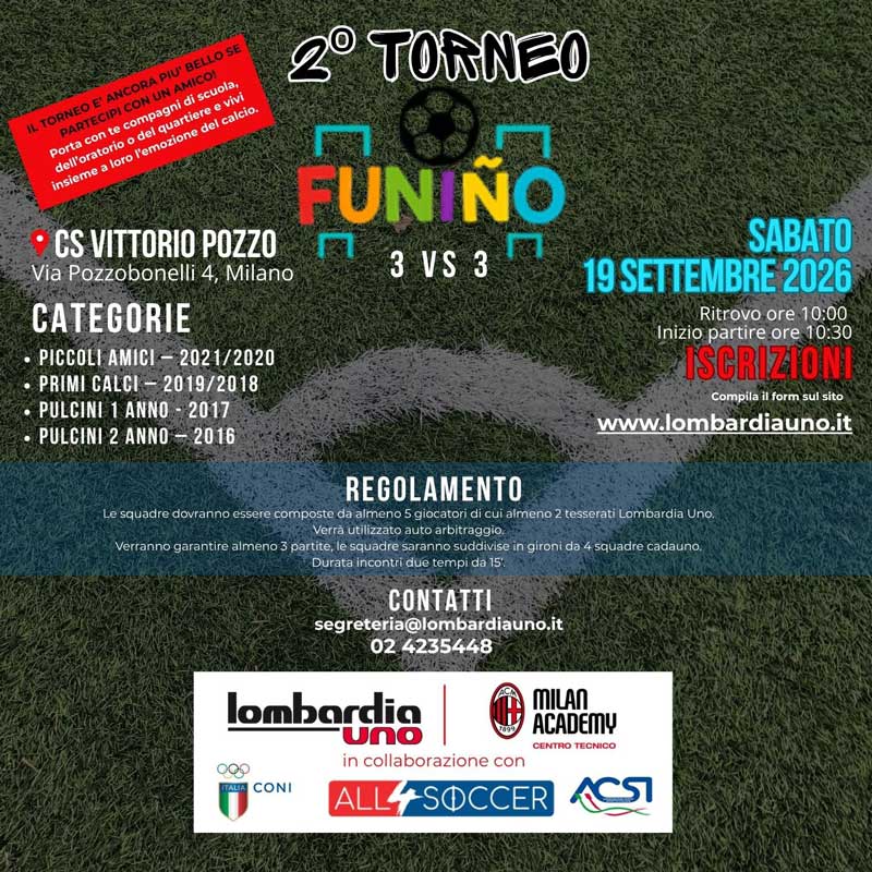 Secondo Torneo Funino Calcio 3vs3 a Milano