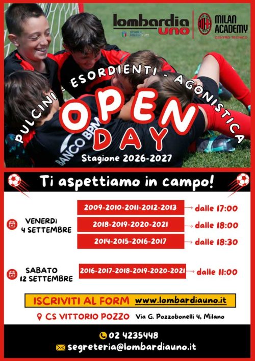 Open Day Calcio di Lombardia Uno presso CS Pozzo